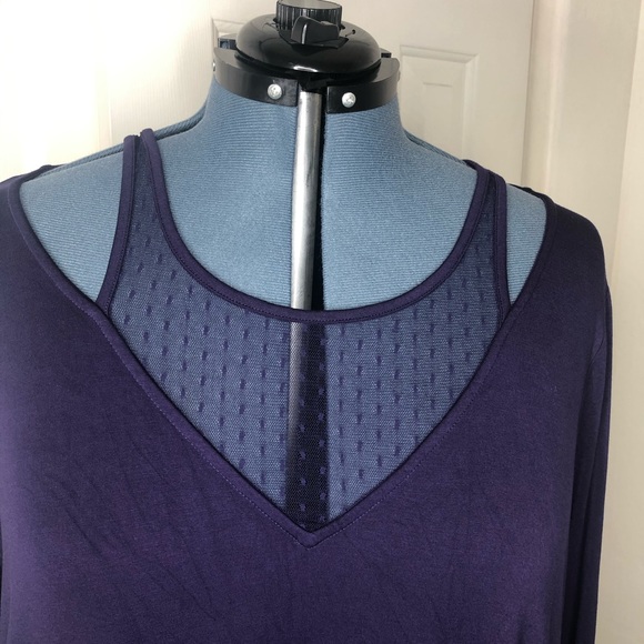 🌵Michel Studio BlackBerry Dot Mesh Detail Top 4X - Picture 5 of 8